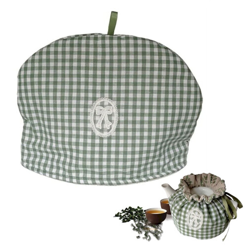 Vintage λουλουδάτη τσαγιέρα Cozy – Μονωτικό κάλυμμα, χρυσαφί 1