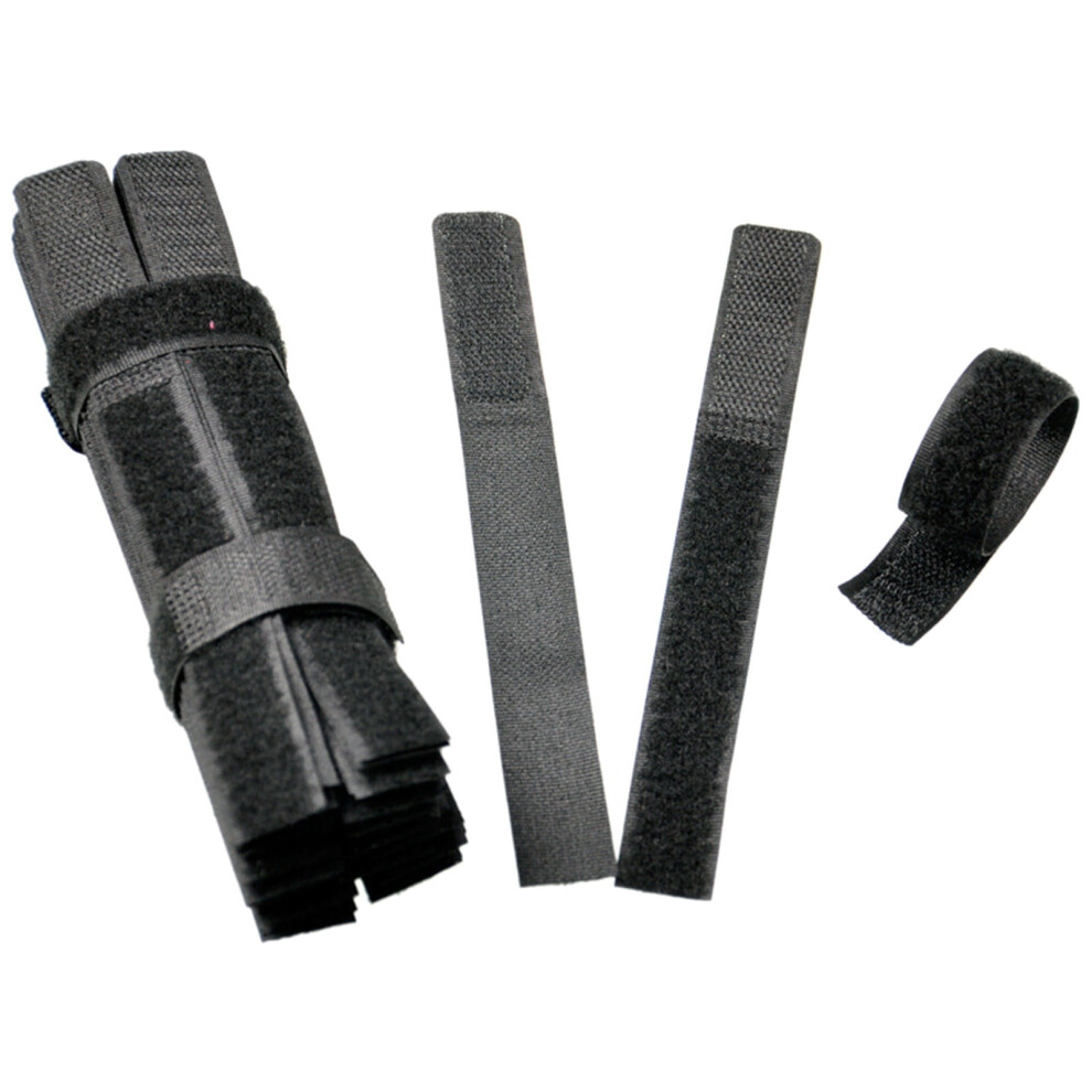 30Pcs Black Velcro Cable Ties Â Reusable Wire Organizer For Home & Diy, Compatible With All Cables 9083649260371