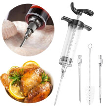Jeringa inyectora de carne de 28 g con 2 agujas para barbacoa