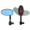 Motorcycle Bar End Mirrors 22mm Adjustable Foldable 1