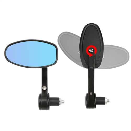 Motorcycle Bar End Mirrors 22mm Adjustable Foldable