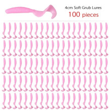 100Pcs Fishing Lures Jigs 40mm0.4g Wobblers Carp Hard Swim Bait Curly Silicone Artificial Lures