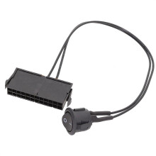 24 Pin Female ATX PSU Power Supply Tester Up Jumper ON Switch Cable 18AW G12707