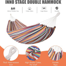 2-Person Brazilian Hammock with Tree Straps, Portable Cotton Camping Hammock for Indoor/Outdoor Use, Includes Carry Bag