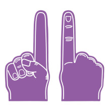 Gros doigt en mousse, main pointant du doigt, accessoire de cheerleading pour les supporters lors d'événements sportifs (violet)
