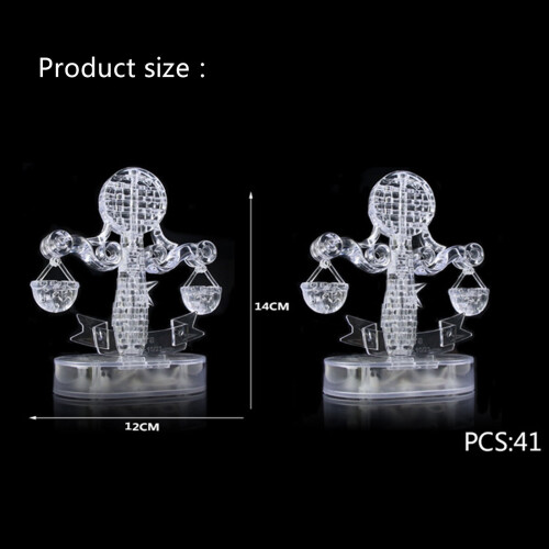 3D Puzzle Jig-saw Clear Twelve 12 Constellation Astrolog Flash LED Light 2