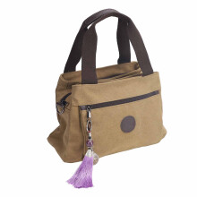 Borsa in tela vintage, taglia grande, grande capacità, khaki