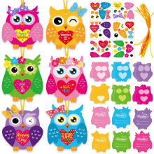 Valentine's Day Owl Craft Set – 24-Piece Cardstock Kit