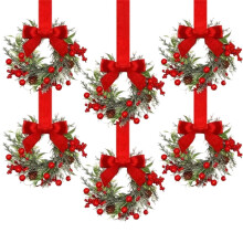 Guirlanda de Natal com Frutos Vermelhos e Laço de Fita - Decoração Estilo Fazenda