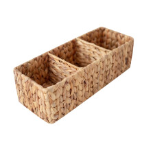 Wicker Basket Woven Divided Basket Multipurpose Desk Drawer Organizer Storage Basket for Toys Cosmetics Remotes Fruit, (23*10*13CM)