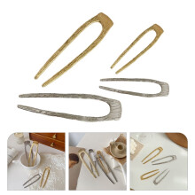 4pcs Elegant U Shaped Hair Pin Metal Hair Styling Accessories for Women in Photography