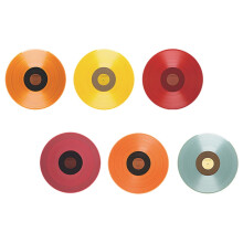 6 adesivi murali a forma di dischi in vinile di colori assortiti, decorazione retrò per temi musicali