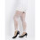 Meia-calça feminina floral até o tornozelo com renda e strass. 3