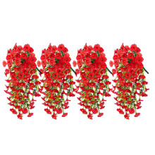 Guirnalda de rosas rojas artificiales (paquete de 4, 2,3 m)