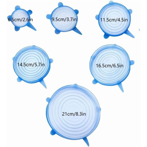 Silikone Stretch Lids Sæt 6 Størrelser 12 Stykker Pink 1
