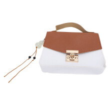 Damentasche aus braunem PU mit Farbblock-Design, geräumige Handtasche