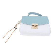 Damentasche Schultertasche Oberarmtasche Blau PU Farbblock, Geräumiger Stauraum