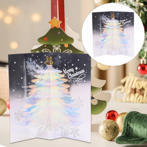 3D Glitter Christmas Tree Greeting Card 1