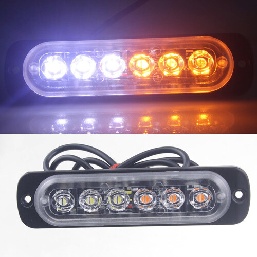 Amber LED Emergency Strobe Light Bar 6 LEDs 1
