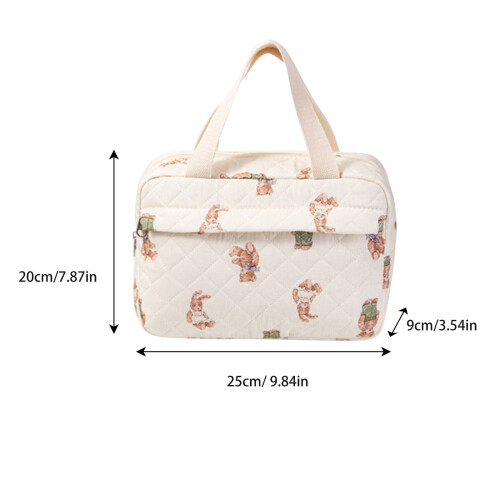 Gesteppte Lunchtasche mit Blumenmuster für Damen, braun 1