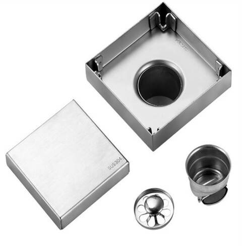 Square Stainless Steel Shower Floor Drain with Filter