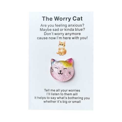 Pocket Hugging Heart Keepsake Pink Cat Theme1pc 1