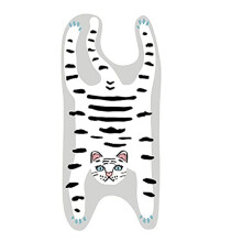 60X120cm Animal Shape Rug - Kawaii Leopard Tiger Rug - Non-Slip Animal Shape Rug for Bedside or Floor B