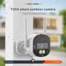 Câmera de Segurança WiFi Tuya 3MP com Detecção Por IA, Câmera IP 2.4G/5G WiFi, Câmera de Vigilância Por Vídeo CFTV, Life, Plugue Do Reino