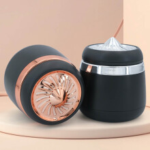 Mini Ceramic Car Ashtray with LED Light, Flame Retardant Silver N18A