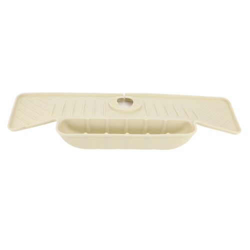 Silikon-Abtropfmatte mit Korb Beige Spritzschutz