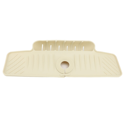 Küchenspülenmatte Silikon Beige mit Ablaufschale
