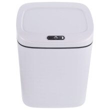 Poubelle intelligente sans contact Minkissy, plastique blanc, 28 x 23 x 20 cm