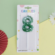 Dinosaur Number Birthday Cake Candle Green Cute Cartoon Party Decoration for Baby & Toddler Celebrations, Festive Cake Topper Decor Number 8