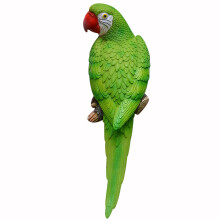 Statue de perroquet suspendu vert – Décoration d'arbre de jardin en résine