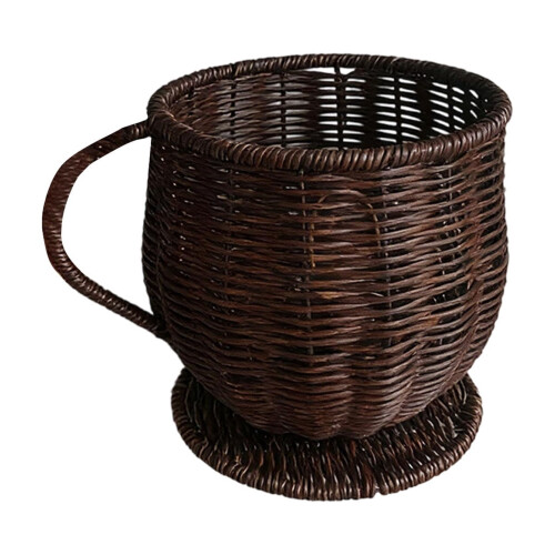 Θήκη για φλιτζάνι καφέ από ύφανση rattan για γραφείο ή κουζίνα