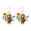 1 ζευγάρι ακρυλικά σκουλαρίκια Little Bee με πρωτότυπο σχέδιο που κρατούν ηλιοτρόπια 1