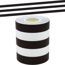 Rouleau de bordure à rayures noires et blanches, 7,6 cm x 15,2 m, bordure décorative pour affichages, murs, bureaux, fenêtres, portes, casiers,