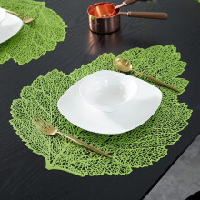 4er-Pack blattförmige Tischsets aus PVC, hohle Tischsets, hitzebeständig, rutschfest