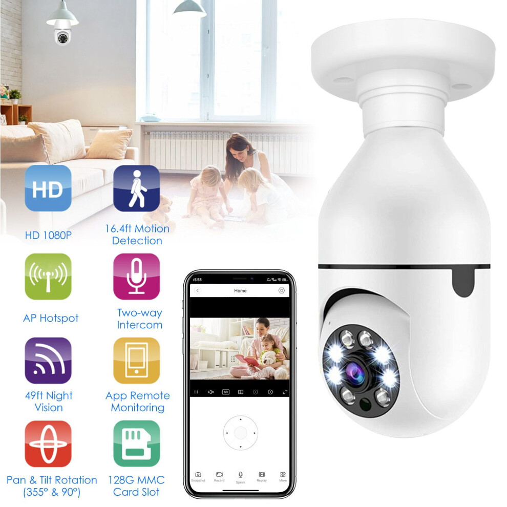 E27 Wifi Bulb Camera 1080P With Pan/Tilt Light 9032631877424