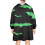 Φορετή oversized κουβέρτα με μαύρες νυχτερίδες Halloween και πράσινες λεπτομέρειες, άνετο 2