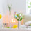 Decor de Paște pentru interior și exterior, ramură de ou de Paște artificială, tulpină, flori creative de Paște, agrafe, buchet de Paște din 3