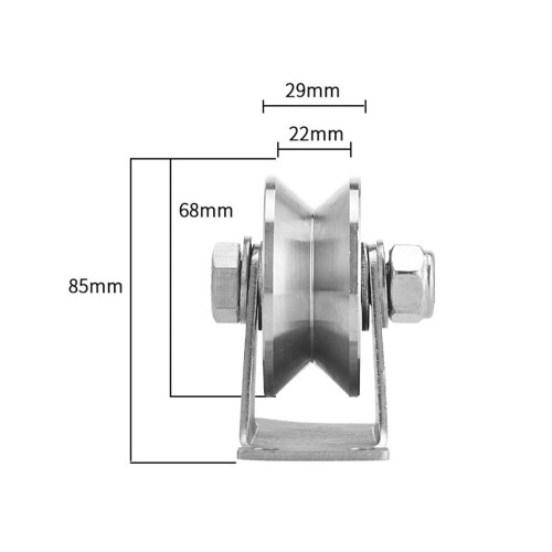 304 Edelstahl V-Nut Laufrollen 4er-Pack 1