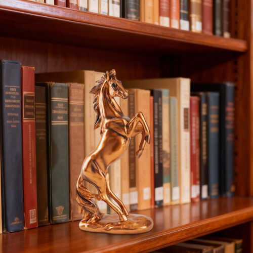 Statue de cheval debout en bronze, sculpture décorative de 33 cm (13 pouces) 2