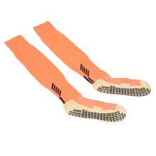 Professional Soccer Socks with Thick Cushion, Grip & Sweat Absorption, Orange, Size 39-44