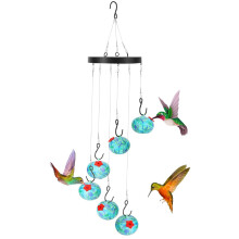 Windgong met kolibrievoederbak, mieren- en bijenbestendig, hangend voor buiten, ideaal als decoratie voor tuin, terras, balkon of erf.