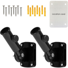 Support de mât de drapeau réglable pour l'extérieur de la maison – Aluminium robuste, antirouille, diamètre intérieur 2,5 cm, noir (paquet de