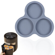 Moules à œufs en silicone pour friteuse à air, gris foncé, 3 cavités