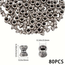 Perles d'espacement double face en alliage argenté antique en forme de lotus (50/80/100 pièces) pour la création de bijoux DIY – bracelets,