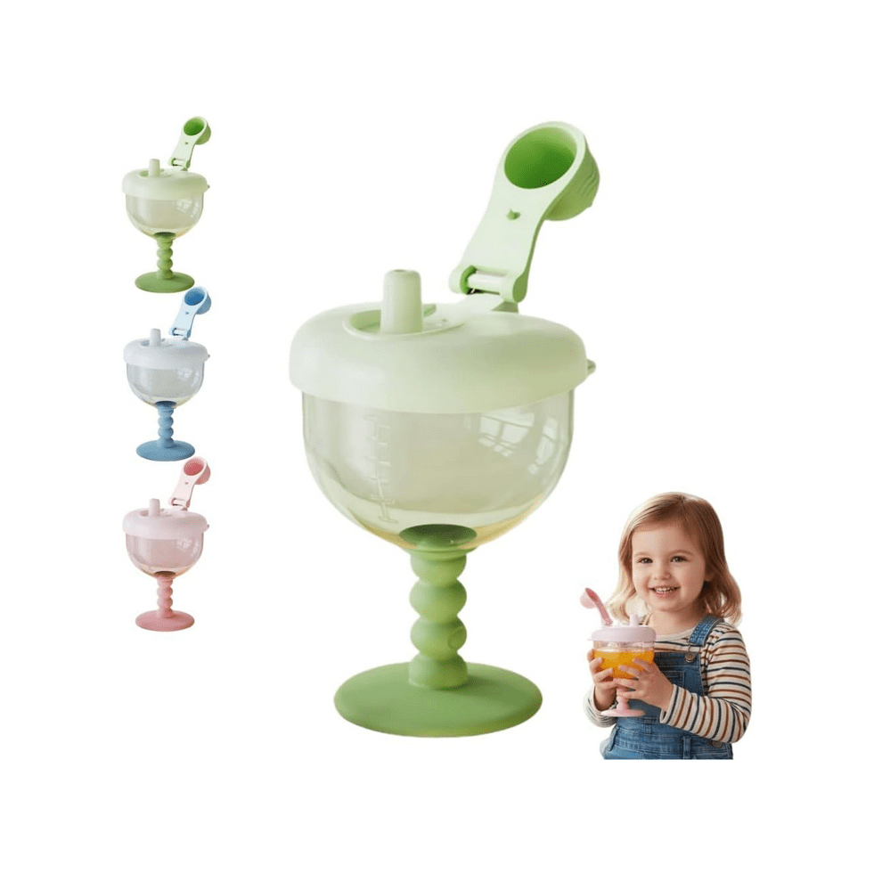 No-Spill Goblet Sippy Cup with Lid, Leak-Proof, Easy-Grip,
