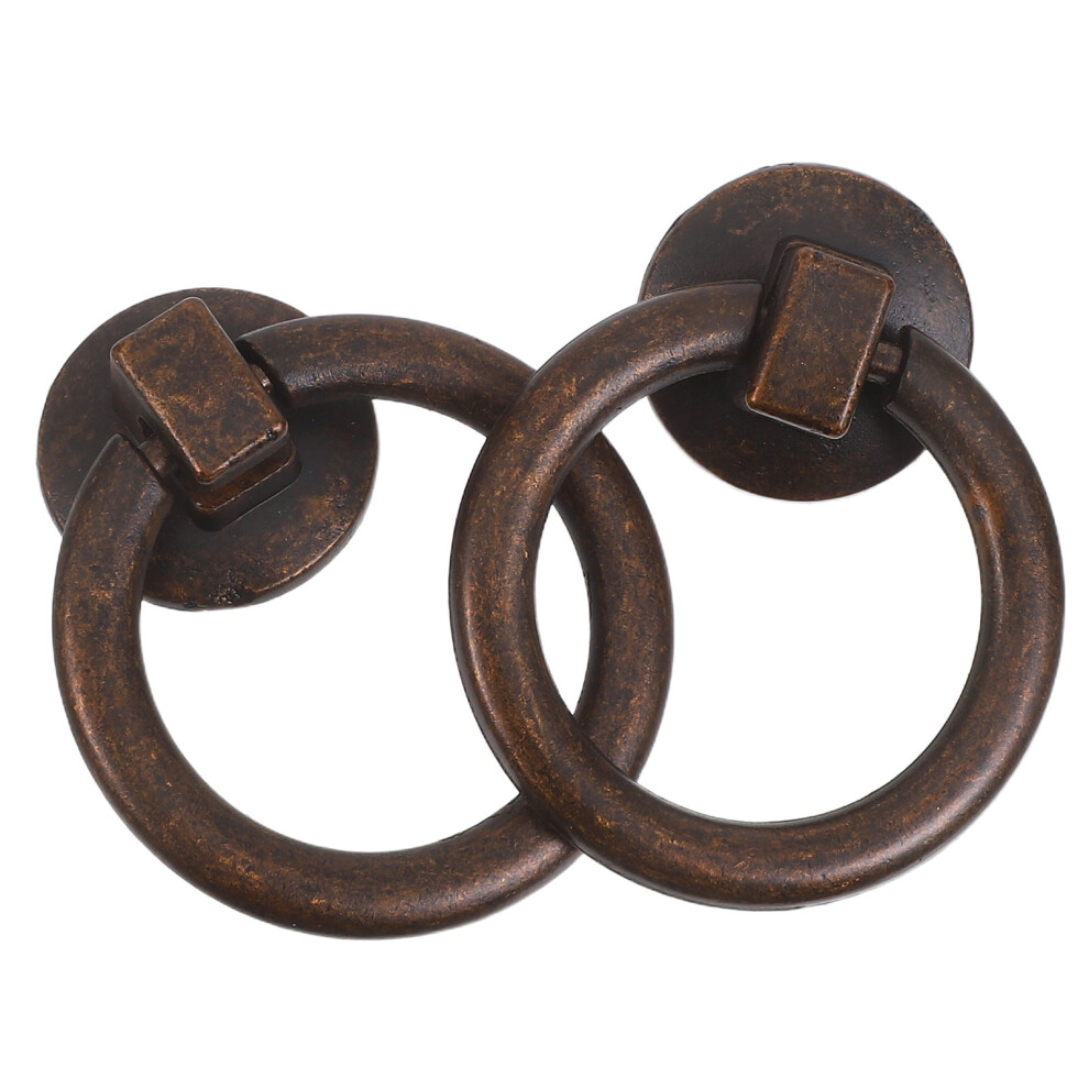 2Pcs Antique Bronze Vintage Drawer Knobs Zinc Alloy Handles For Furniture 9425574081032
